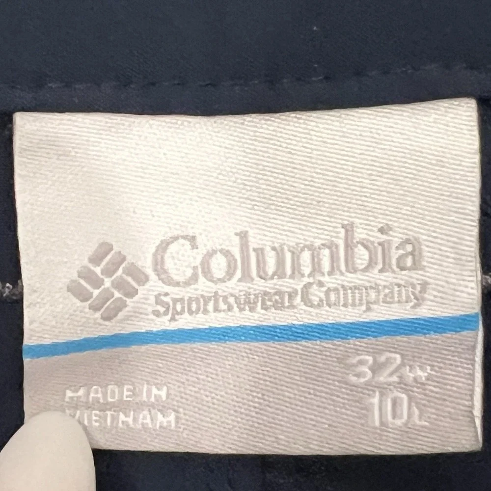 Columbia PFG Fishing Shorts Mens 32 Navy Blue Excellent Omni-Shield Cargo 10in - Picture 6 of 7